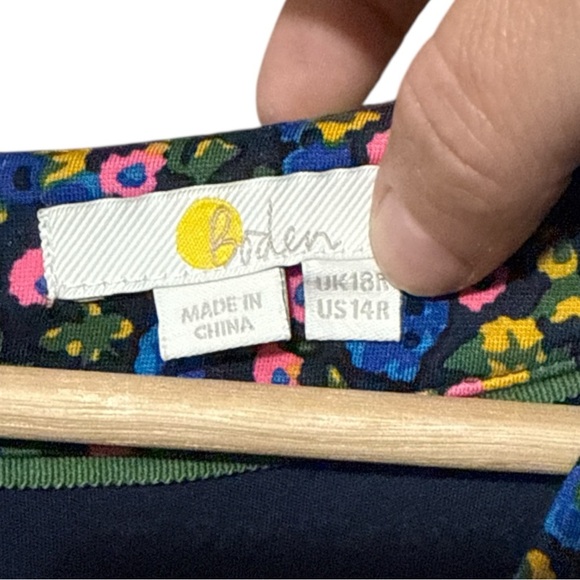 EUC - Boden V-NECK JERSEY TEA DRESS IN BLUE - Size 14 - Picture 4 of 5